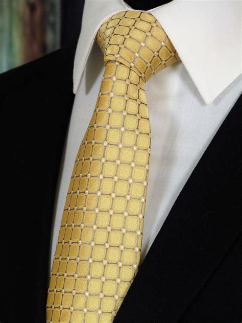 Gold Tie Mens 100 Silk Gold Necktie
