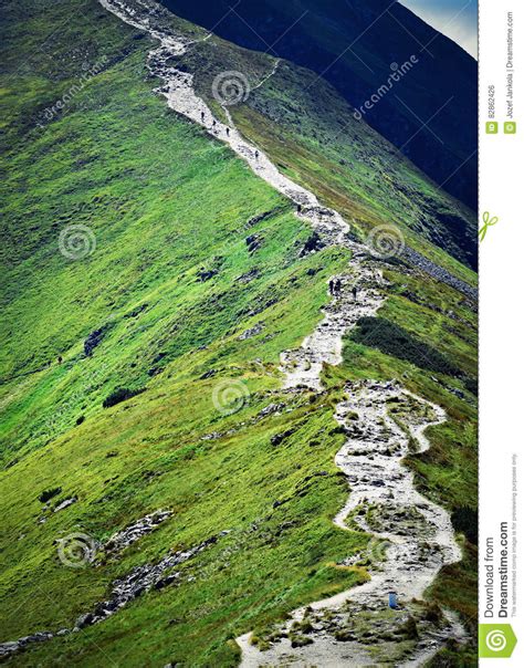 Steep Mountain Trail Up Stock Photo Image Of Path Adventure 82862426