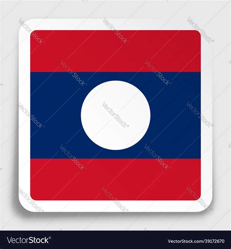 lao people democratic republic flag icon on paper vector image