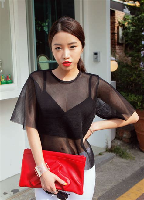 [stylenanda] See Through Mesh Blouse Kstylick Latest Korean Fashion K Pop Styles Fashion