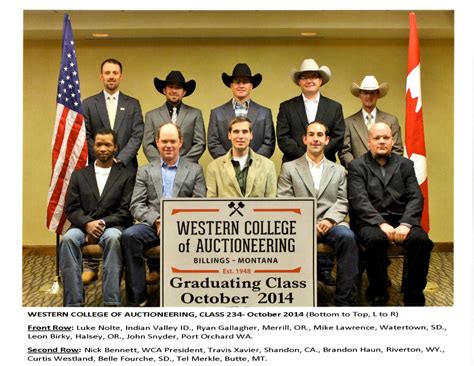October 2014 Graduates Western College Of Auctioneering