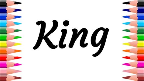 How To Draw A King By Using Word Easy King Drawing And Color For Kids
