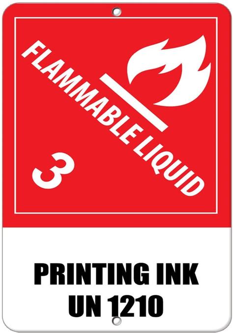 Flammable Liquid 3 Printing Ink Un1210 Hazard Sign Label