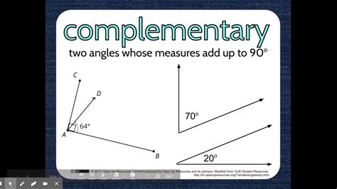 Quick And Easy Review Of Complementary Angles Youtube