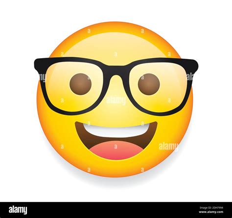 Nerd Face Emoji Clever Emoticon With Glasses Vector Image Vlr Eng Br