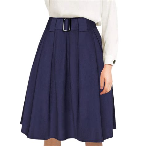 fall 2018 ladies pleated skirt belt high waist plus size a line skirt women elegant irregular