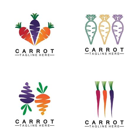 Carrot Logo Vector Icon Illustration Design Template 3228714 Vector Art