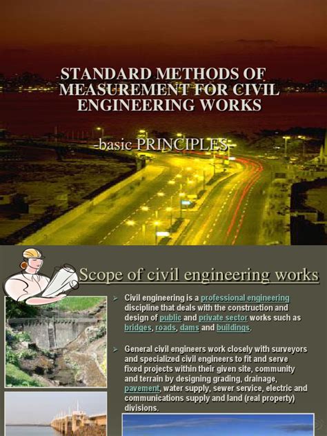 Standard Methods Of Measurement For Civil Engineering Civil