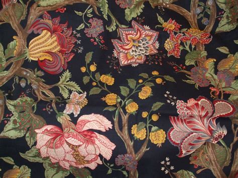 Western Textile Black 100 Cotton Floral Fabric Etsy Floral