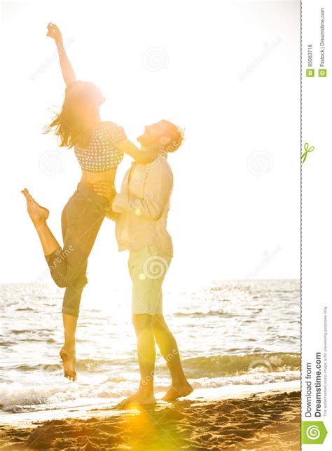 Happiness And Romantic Scene Of Love Couples Partners On The Beach Stock Photo Image Of