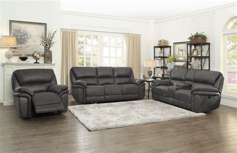 Hadden Gray Double Reclining Living Room Set From Homelegance Coleman