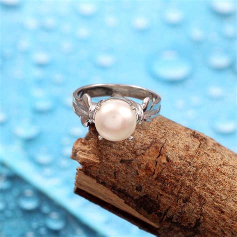 Dainty Pearl Ring Freshwater Pearls Stackable Eternity Etsy