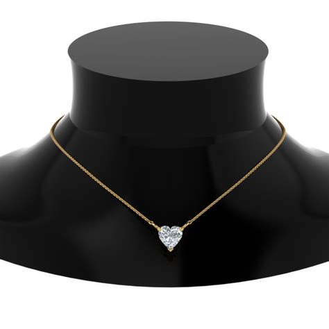 1 Carat Heart Diamond Necklace In 14K Yellow Gold Fascinating Diamonds