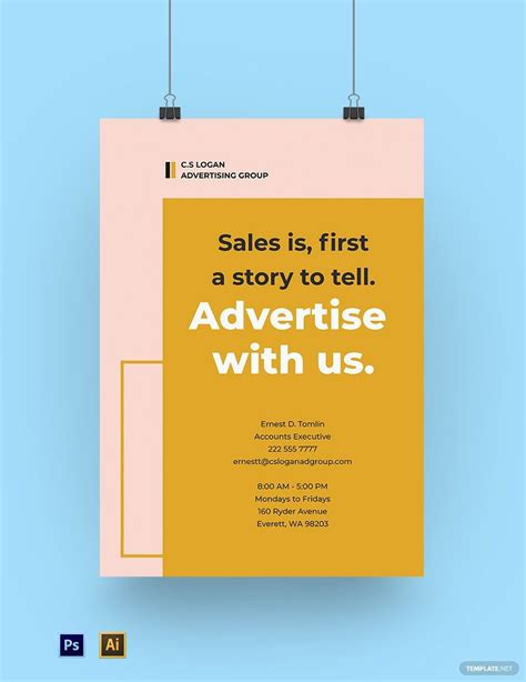 Creative Advertising Agency Poster Template In Photoshop Illustrator