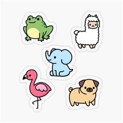Cute Animal Sticker Pack 4 Sticker By Littlemandyart In 2021 Animal