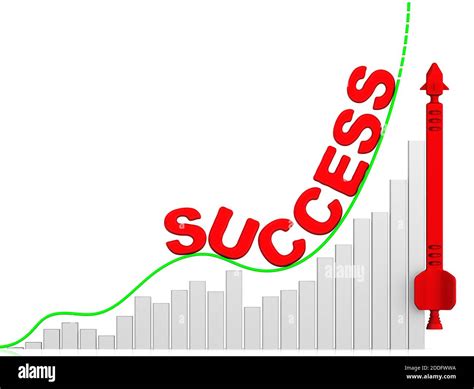 Success The Growth Chart Graph Of Rapid Growth With Red Word Success