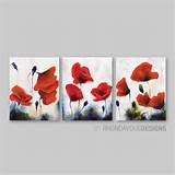 Red Poppy Flower Wall Art Photos