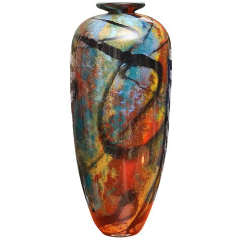 Contemporary Glass Large Vase Forest Collection By Ioan Nemtoi Contemporary Glass Art