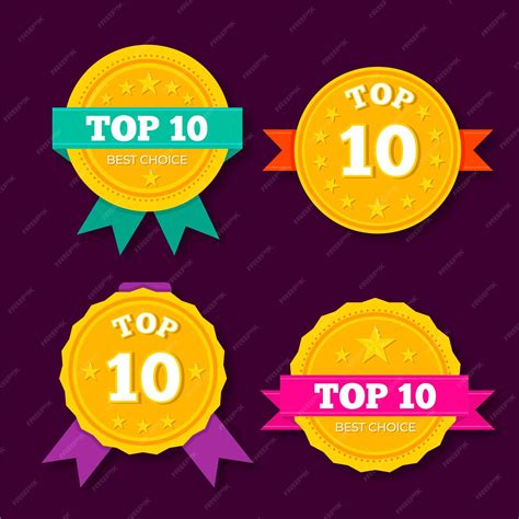 Free Vector Top 10 Labels Template