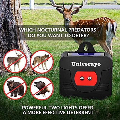 Univerayo Coyote Deterrent Solar Predator Control Light Deer Repellent