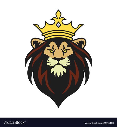 Become a pubg legend with the perfect gaming logo from brandcrowd. Lion king mascot with crown logo design Royalty Free Vector