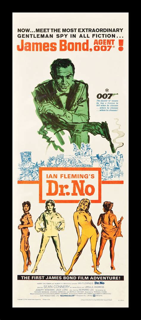 Dr No 1962 James Bond James Bond Movie Posters James Bond Sean Connery