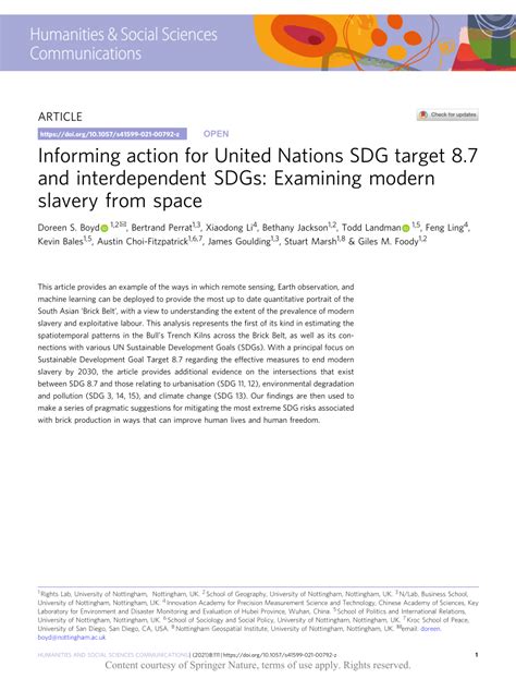 Pdf Informing Action For United Nations Sdg Target 87 And