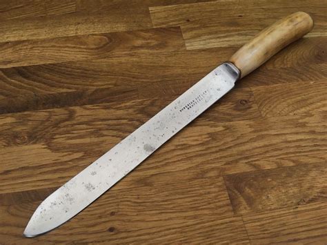 Antique Sheffield Butcher Stag Razor Sharp Carbon Steel Carving Knife