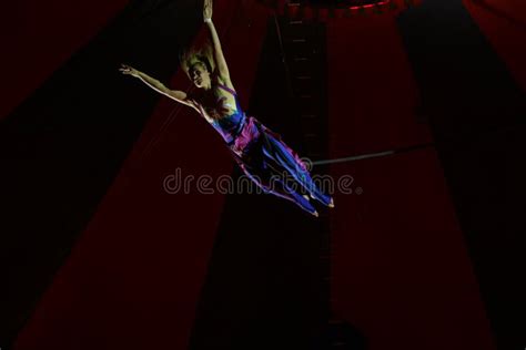 Circus Acrobat During The Performance Editorial Photography Image Of Gymnastics Woman