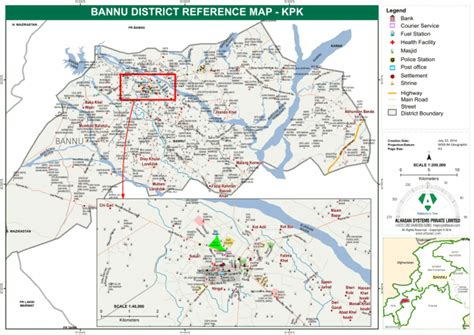 Pakistan Bannu District Reference Map Kpk As Of July 23 Pakistan