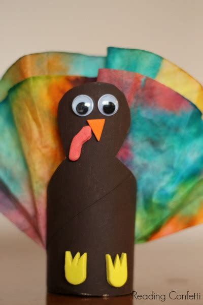 Cardboard Tube And Coffee Filter Turkey Craft ~ Reading Confetti