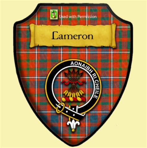 Cameron Of Lochiel Ancient Tartan Crest Wooden Wall Plaque Shield For
