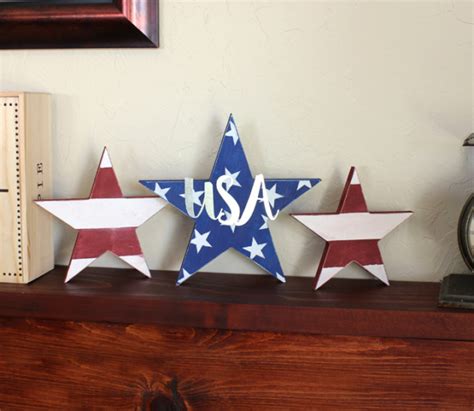 Patriotic Standing Star Decorations Usa Letters Diy Craftcuts