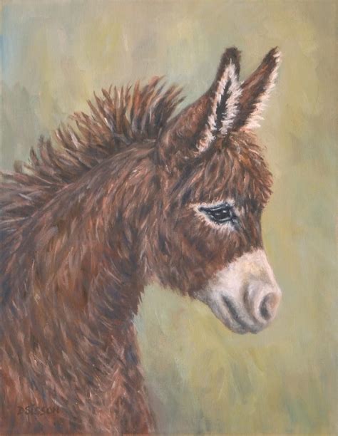 Daily Painting Projects Friendly Burro Oil Painting Donkey Art Pet