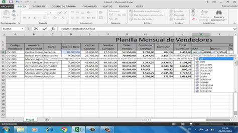 Tutorial De Planilla Mensual Excel Youtube