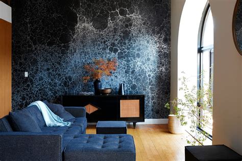 A New Way To Get One Of A Kind Wallpaper Modern Living Room Blue