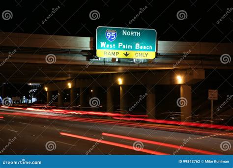 Traffic To I 95 North At Night Stock Photo Image Of Florida Beach