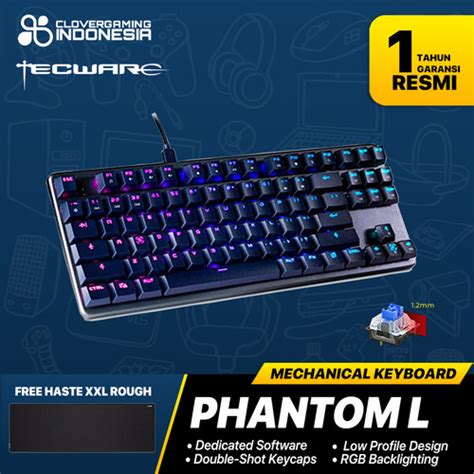 Jual Tecware Phantom L 87 RGB Low Profile Mechanical Gaming Keyboard Kota Bandung Clover