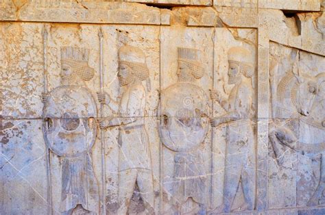 Relief Of Legendary Persian Corps Persepolis Iran Editorial Stock