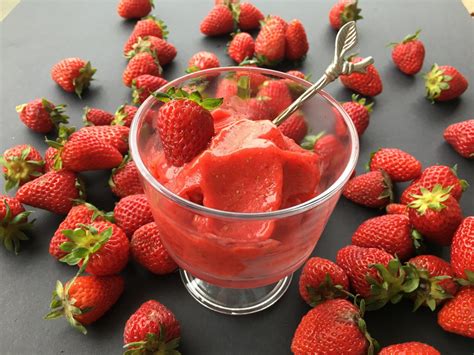 Healthy Strawberry Sorbet Healthy Recipes By Lyndi Cohen