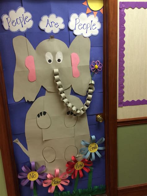 Seuss art sign is part of our over the door decor series. Horton hears a who door decoration for dr. Seuss week at ...