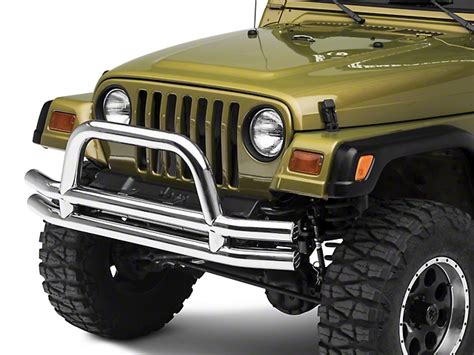 Smittybilt Jeep Wrangler Tubular Front Bumper With Hoop Stainless