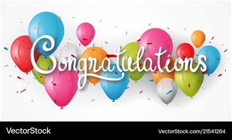 Congratulations Banner With Balloon Royalty Free Vector