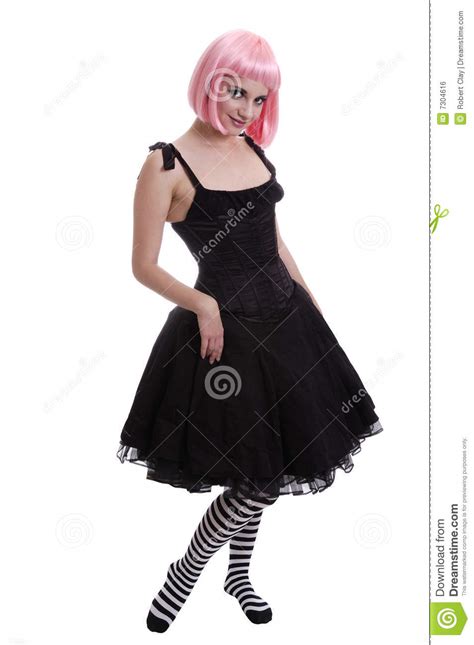 Pink Haired Goth Girl Stock Photo Image Of Cute Goth