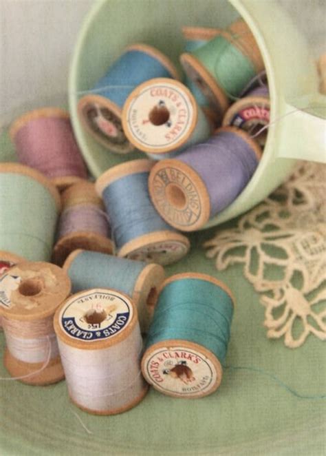 Old Spools Moment Love Thread Spools Vintage Sewing Notions