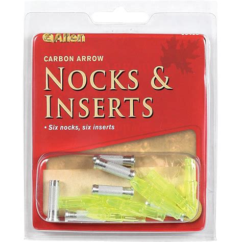 Carbon Arrow Nocks And Inserts 6 Of Each By Allen Company