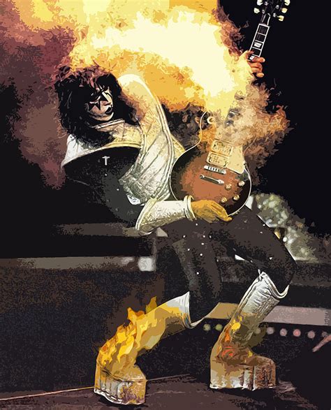 Kiss Ace Frehley Guitar On Fire Digital Art By Joy Mckenzie Pixels