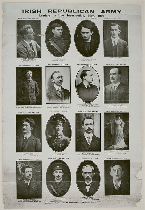 Leaders Of The Rising 1916 Irish Republican Army Easter Rising