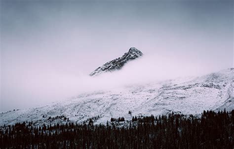 Wallpaper Alberta Canada Winter Clouds Mountain Snow Jasper