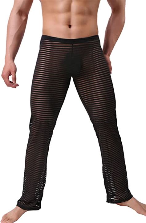 Kamuon Mens Summer Sexy Mesh See Thru Stretchy Lightweight Sleep Lounge Pants At Amazon Mens